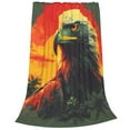 thumbnail image 2 of Pofeuu Hawaiian Style Bald Eagle Print Ultra-Soft Micro Fleece Blanket,for Bed Or Sofa,All Season Throw Blankets Flannel Blanket-80"x60", 2 of 7