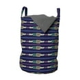 thumbnail image 1 of Abstract Laundry Bag, Colorful Composition with Grunge Doodle Style Lines and Horizontal Stripes Pattern, Basket with Handles Drawstring Closure for Laundromats, 13" x 19", Multicolor, by Ambesonne, 1 of 4