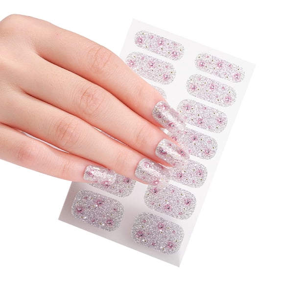 14Pcs/sheet Multi-Colors Adhesive Fingernail Stickers Nails Acrylics Nails Strips Nails Wraps Women Nails Polish Strips