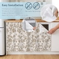 thumbnail image 5 of Farmhouse Khaki Cabinet Curtain 32"Wx55"L,Dustproof Pantry Door Curtain with Self Adhesive Tape,Vintage Flower Leaf Botanical Plant Tall Storage Cover Privacy Drape for Bathroom Kitchen Laundry Room, 5 of 9