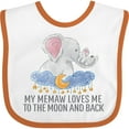 thumbnail image 3 of Inktastic My Memaw Loves Me to the Moon and Back Elephants in Clouds Boys or Girls Baby Bib, 3 of 4