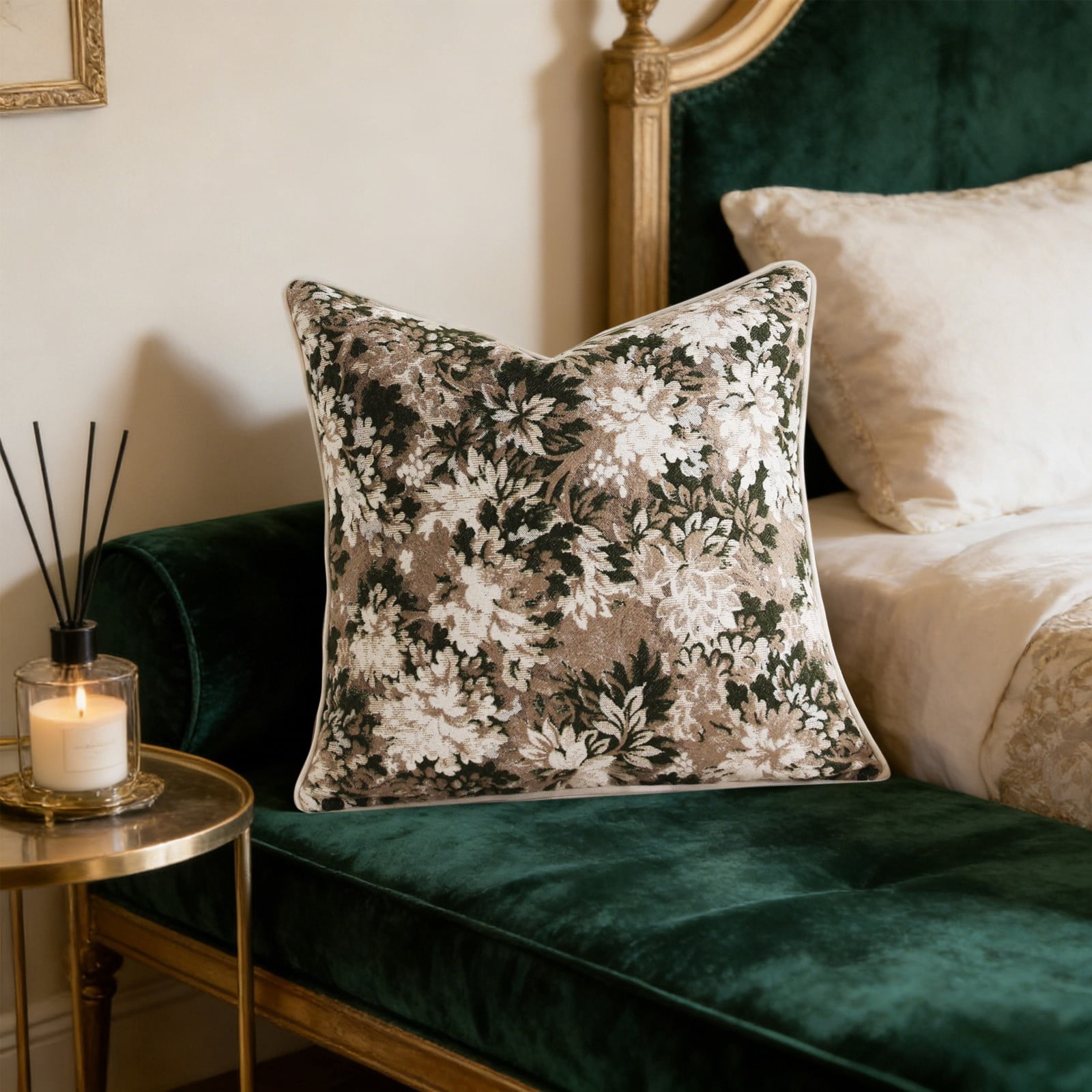 Vintage Floral Pillow Covers - Pack Of 2, 18x18 Inch Boho Rural Accents for Rectangular Decorative Throw Pillows