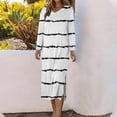 thumbnail image 5 of ChaoHeng Long Casual Dresses for Women Dresses Long Sleeve Casual Women' Printed Long Sleeve V-Neck Mid Calf Dress, 5 of 7