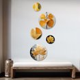 thumbnail image 2 of Designart "Foliage with Golden Geometric Elements II" Leaves Round Wall Art Set Of 5 - Gold Traditional Living Room Wall Metal Art Set, 2 of 6