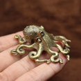 thumbnail image 4 of Huepoe Solid Brass Octopus Ornament - Vintage Tabletop Decor for Home, Office, Car, Desk, Shelf - Unique Collectible Figurine, 4 of 8