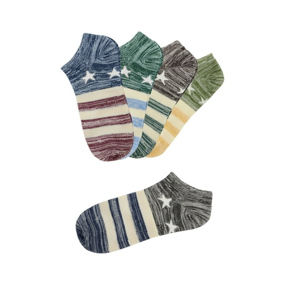 INSPIRE CHIC Women's Low Cut Ankle Length Stripes Stars Pattern Socks Assorted Color women shoe 4-8