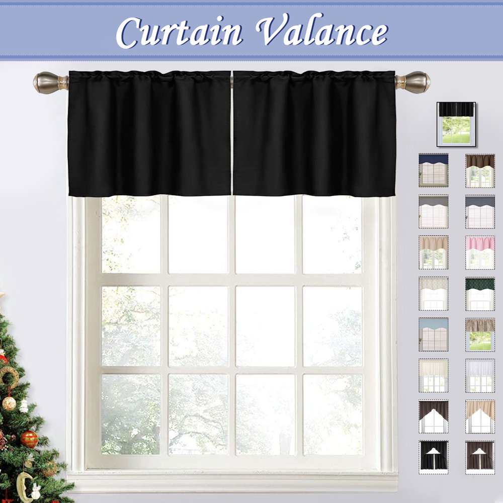 Kitchen Tier Curtains Blackout Rod Pocket Window Curtain Valances