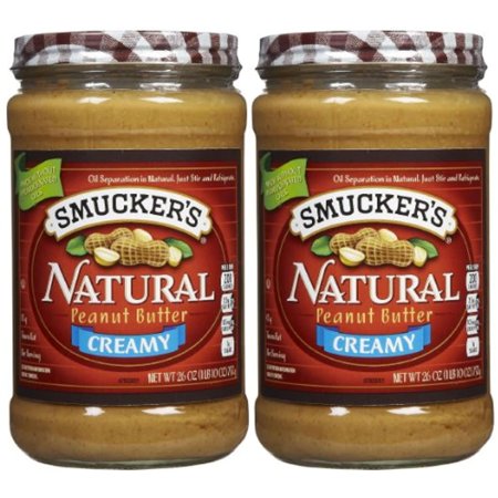 Smuckers Creamy Natural Peanut Butter, 26 Oz, 2 Pk