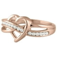thumbnail image 3 of Halo Jewelers 10k Rose Gold 1/6 Carat (Ctw) Round Cut Natural White Diamond Infinity Heart Promise Engagement Ring for Women Wedding Birthday (Color: H-I, Clarity: I1-I2, 0.18Cttw) Ring Size-5.5, 3 of 6