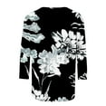 thumbnail image 4 of BangWanChi Women Clothing Tops Women Fashion Printed T-shirt 3/4 Sleeves Blouse Round Neck Casual Tops, 4 of 5