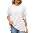 thumbnail image 1 of Liquidation d'Économies! BEFOKA T-Shirt Grande Taille pour Femmes, Blouse Décontractée d'Été pour Femmes, Vêtement à Manches Courtes Mode Confortable Respirant Col Rond, 1 of 4