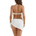 thumbnail image 3 of INSPIRAR CHIC Conjuntos de Bikini de Tres Piezas para Mujeres con Anillo en O, Parte Inferior de Tanga con Hebilla en la Espalda, Trajes de Baño Grandes, Blancos, 3 of 5