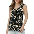 thumbnail image 4 of NAMTYQX Tank Tops for Women 2025 Sleeveless Perforated Shoulder Straps Casual Patterned Slim Softest V Neck Trendy Black Size M, 4 of 5
