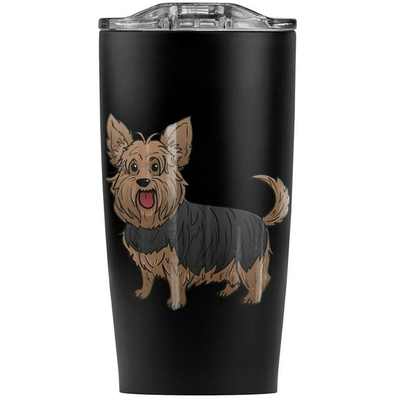 Yorkshire Terrier Yorkie Tongue Out Stainless Steel 20 oz Travel Tumbler, Vacuum Insulated & Double Wall with Leakproof Sliding Lid | Great for Coffee/Hot Drinks and Cold Beverages