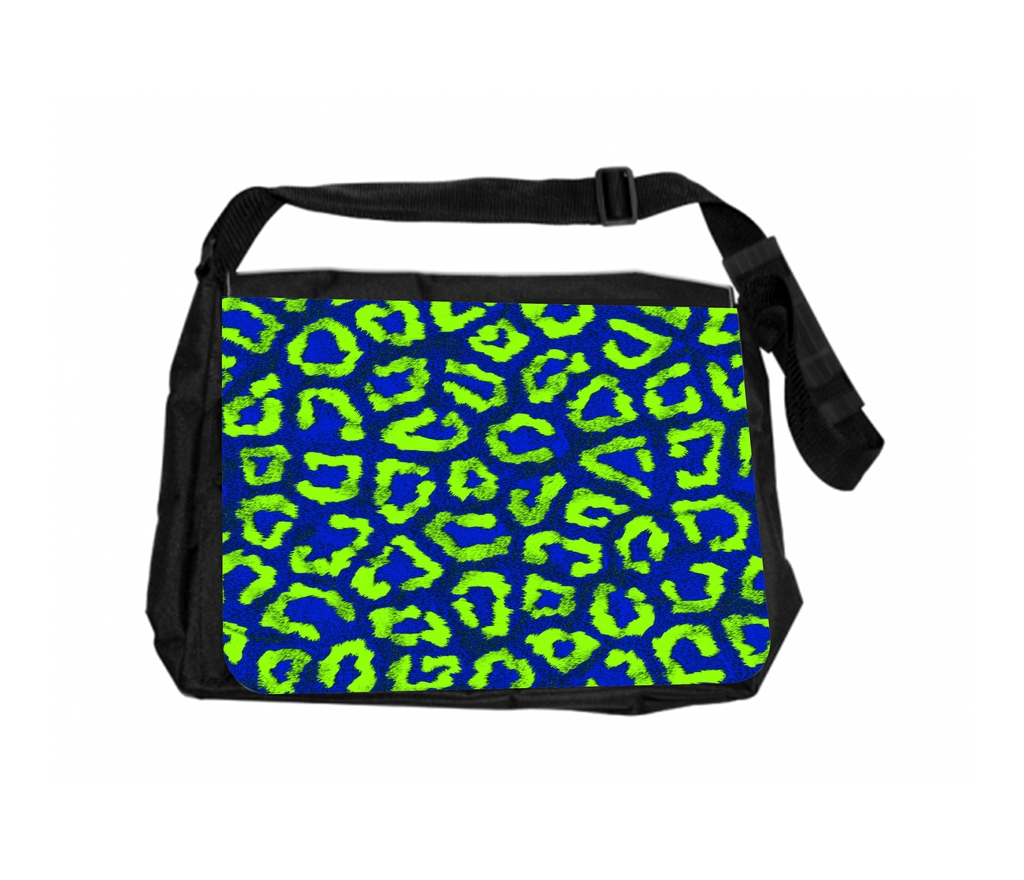 blue leopard print bag