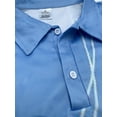 thumbnail image 3 of Men Geometric Print Golf Shirt Short Sleeve Athletic Botton up Pullover Tops Blue 3XL, 3 of 5