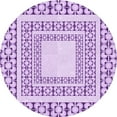 thumbnail image 1 of Ahgly Tapis Rond Lavable en Machine Intérieur Transitionnel Fleur Rose, 6 Pieds Rond, 1 of 7