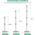 thumbnail image 2 of Floor Scrub Brush with 51-Inch Long Adjustable Handle 2 in 1 Scrape Brush Stiff Bristle Floor Scrubber for Cleaning Shower Bathroom Garage Kitchen Wall Deck Tub Tile, 2 of 5