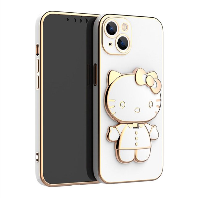 Fundas de teléfono con espejo interior para iphone, carcasa bonita de Hello Cat para iphone 11, 13, 12, 14 Pro Max, XR, XS, 7, 8 P, SE2020, soporte suave, 2023 Fivean unisex