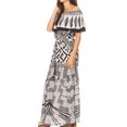 thumbnail image 4 of Sakkas Tara Women's Long Maxi Boho Off Shoulder Summer Casual Dress Floral Print - GW257-White - One Size Regular, 4 of 5