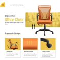 thumbnail image 6 of Furniwell Office Chair Home Office Desk Chair Mid Back Mesh Desk Chair Ergonomic Lumbar Support Computer Chair Swivel Rolling Task Chair with Armrest (Orange), 6 of 14