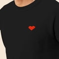 thumbnail image 5 of Dalix Pixel Heart Embroidered Fleece Crewneck Long Sleeve Sweatshirt Mens in Black 2XL XX-Large, 5 of 5