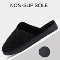 thumbnail image 5 of Crestar Unisex Memory Foam Slippers for Women Men, Fluffy Winter Quilted Warm House Shoes Indoor and Outdoor, Black, 5 of 7