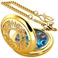 thumbnail image 1 of Reloj de bolsillo Tiong 4,5 cm Estrella azul con números romanos, 1 of 9