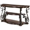 thumbnail image 1 of Coaster Sir Rawlinson Traditional Glass Top Sofa Table in Merlot, 1 of 3