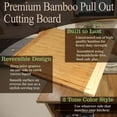 thumbnail image 6 of BambooMN Universal Premium Pull Out Cutting Boards - Under Counter Replacement - Designed To Fit Standard Slots - High Quality Heavy Duty Kitchen Board with Juice Groove - 20" x 22" x 0.75" - 1 Piece, 6 of 6