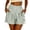 #01 Army Green 【Mix & Match: Stock Up on Your Favorite Colors】, variant on Women's Striped Summer Shorts With Pockets, Mid Waisted Loose Fit Pleated Casual Beach Shorts, Soft Stretchy Polyester Spandex Drawstring Elastic | TruHer,Army Green L