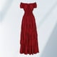 thumbnail image 4 of Vestido largo estilo renacentista medieval con hombros descubiertos para mujer traje de vacaciones, 4 of 7