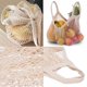 thumbnail image 3 of Bolsas de comestibles de malla de algodón reutilizables, bolsas de hilo de algodón, bolsas de compras de red, bolsas de malla, paquete de 3 (Beige), 3 of 7