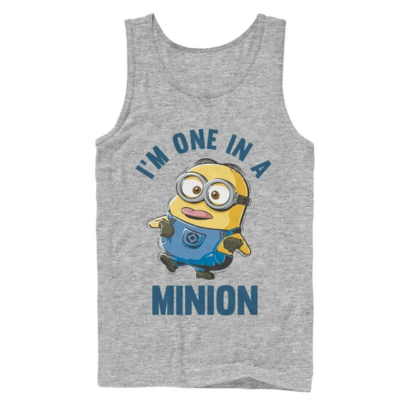 Men's Despicable Me I'm One in Minion Tank Top Athletic Heather Medium