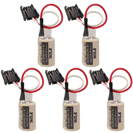 

BATTEMALL (5 Pack) CR14250SE 1/2AA 3V for Sanyo PLC Battery 1747-BA Backup Power Supply