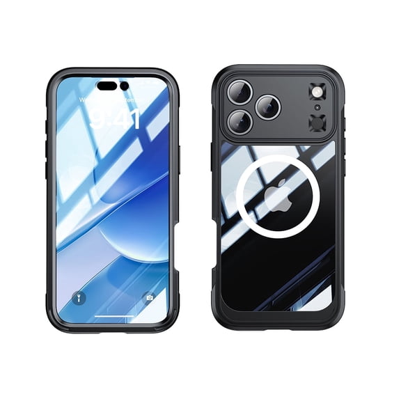Heavy Duty Protective Case for iPhone 17 Pro Max , 360° Full-Body Shockproof Dustproof Anti-Scratch Cover with Magnetic Function, Black