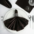 thumbnail image 2 of BalsaCircle 5 Pieces 20" Chocolate Brown Satin Napkins Wedding Party, 2 of 6