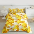 thumbnail image 2 of jejeloiu Cartoon Duck Full Size Comforter Sets,Farm Animal Bedding Comforter Set,Yellow White Bedding Sets For Boys Kids,Microfiber Bedroom Decor Reversible,3 Pieces, 2 of 8