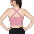 thumbnail image 5 of Womens Sports Bras Large Size High Waist Front Zipper Sports Vest High Strength Shockproof Yoga Bra Beautiful Back Fitness Underwear Wireless Bras for Women Pink 3XL, 5 of 5