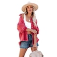 thumbnail image 2 of LYMAYTER Women Relaxed Coats Solid Color Long Sleeves Denim Jean Jacket Washed Mid-Length Cowboy Outwear S-XL, 2 of 8