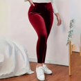 thumbnail image 4 of Velour Leggings Soft High Waist Women Warm Winter Yoga Pants, 4 of 5