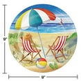 thumbnail image 2 of Blue and Red Beach Bliss Themed Decorative Round Dinner Plate 8.875", 2 of 2