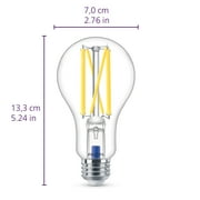 لمبة إضاءة LED فائقة الوضوح من Philips 100 واط A21 ، ضوء النهار الصافي ، عاكس ، قاعدة متوسطة E26 (عبوات)