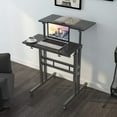 thumbnail image 7 of Soges 2-Tier Computer Desk with Wheels Height Adjustable Sit to Stand Desk Home Snack Side Table with Castors Mobile Standing Desk, Black, 7 of 7