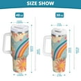 thumbnail image 6 of Yayeee 40oz Stainless Steel Tumbler with Straw and Handle Double-Wall Insulated Travel Water Bottle, Pink Retro Sun, 6 of 8