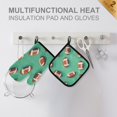 thumbnail image 4 of Yayeee Oven Mitts and Pot Holder Set of 4 Heat Resistant Kitchen Gloves Baking Hot Pad, Green American Footballs, 4 of 5