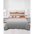 thumbnail image 2 of Quilts Full Size Bedding Set, Burnt Orange Gray Ombre Lightweight Quilted Comforter, Modern Gradient Abstract Art Soft Reversible Bedspread Coverlet with Pillow Covers for All Season, 78" x 90", 2 of 7