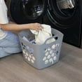 thumbnail image 2 of Flexible Plastic Laundry Basket - Square Storage Hamper with Side Handles for Easy Carrying - Versatile Organizer for Laundry, and Household Storage, 28 Litter Gray, 2 of 6