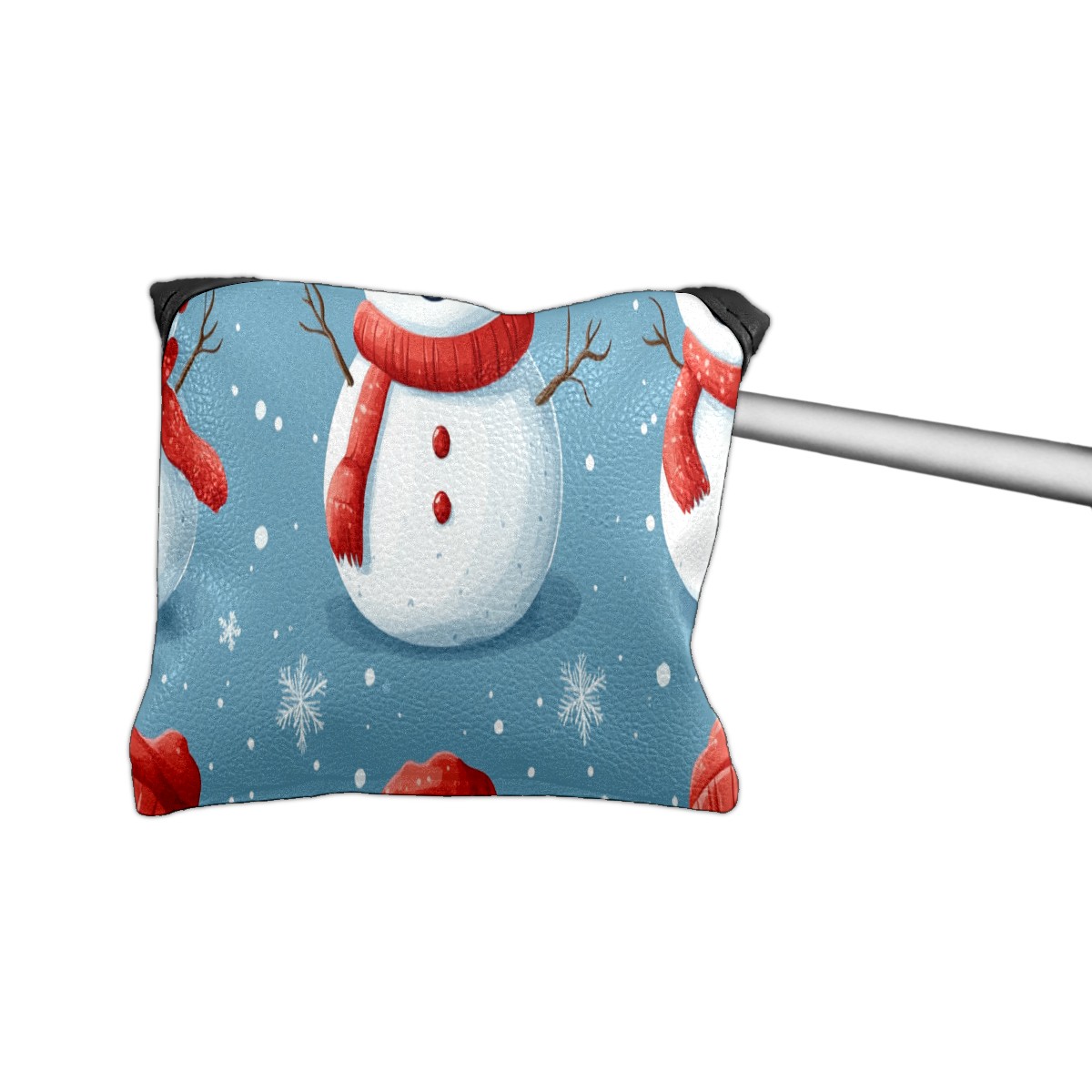 Golf Mallet Putter Cover Premium Leather Waterproof Golf Putter Head Cover with Magnetic Closure Christmas Snowman