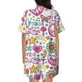 thumbnail image 3 of Naloa Peace Love and Dove Flower Power Women's Short-Sleeved Pajama Set, Loungewear, Summer pajamas, Breathable Cozy - X-Large, 3 of 9